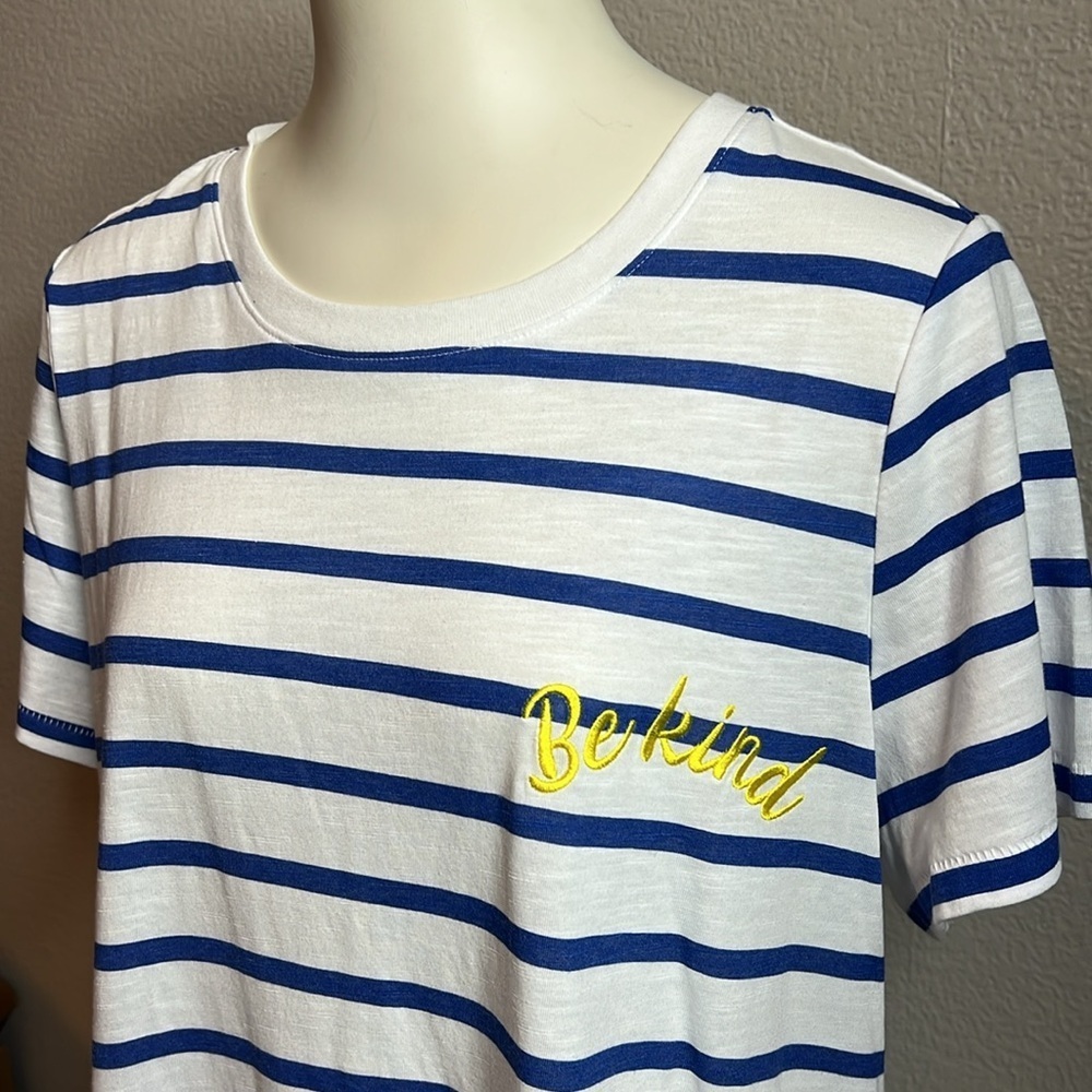 🛍️ 4 for $25 Lane Bryant Striped “Be Kind” Tee Shirt Size 14/16